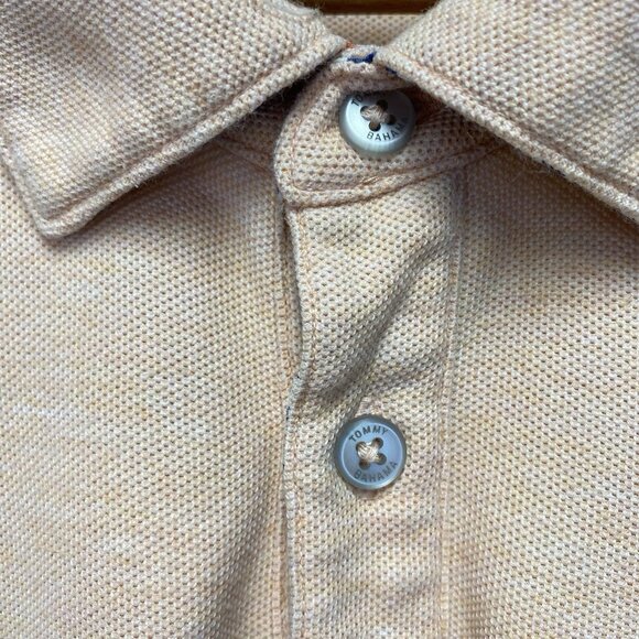 Tommy Bahama Island Zone Polo Shirt Mens XXL Salmon Patterned Collar & Cuffs - Picture 9 of 12